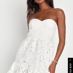 Lulu's White Strapless Dress
